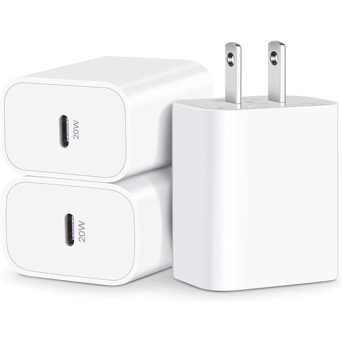 3-Pack 20W USB-C Power Adapter