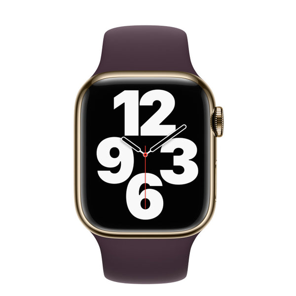 Apple Watch Series 7 GPS + Cellular, 41mm Gold Stainless Steel Case with Dark Cherry Sport Band